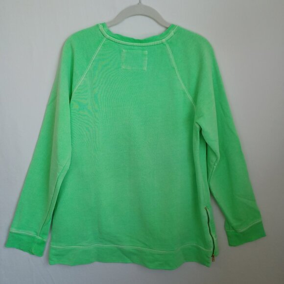 Lilly Pulitzer Luxletic Pullover Beach Comber Green Terry Sweatshirt Women Large - Picture 7 of 13